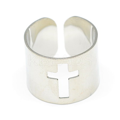 Tarnish Resistant Adjustable Stainless Steel Cuff Finger Rings X-RJEW-S038-048-1