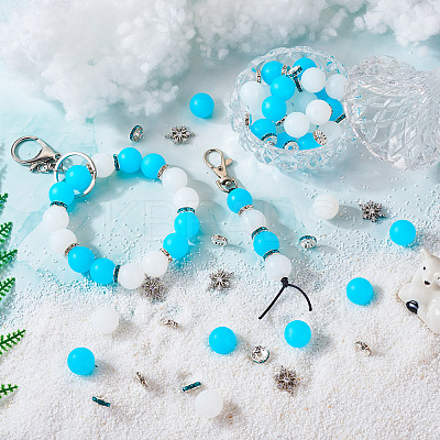 DIY Round Silicone Focal & Flat Round Iron Rhinestone Spacer Beads Jewelry Finding Making Kits DIY-TA0011-85-1