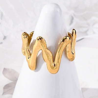 Marine Animal Theme 304 Stainless Stee Open Cuff Rings RJEW-Q005-01G-G-1