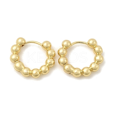 Brass Ball Beaded Hoop Earrings for Women EJEW-B013-05-1