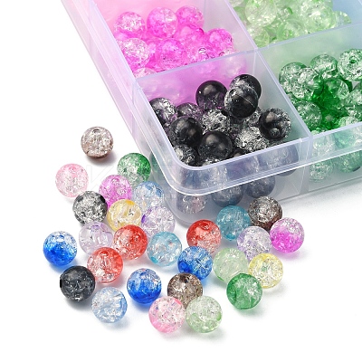 360Pcs 12 Colors Transparent Crackle Acrylic Beads CACR-YW0001-02-1