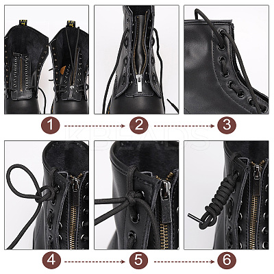 PU Leather Lace-in Boot Zipper Inserts DIY-WH0387-37B-01-1