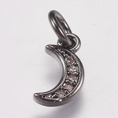 Brass Micro Pave Cubic Zirconia Charms ZIRC-E147-59-1