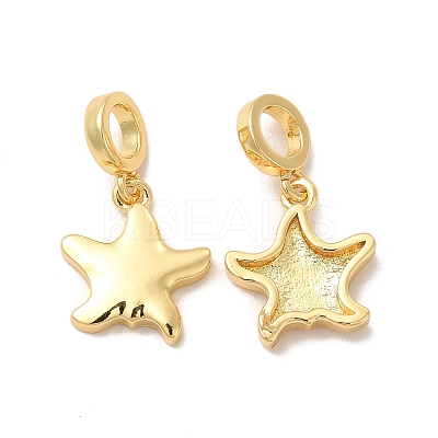 Rack Plating Brass Star European Dangle Charms KK-B068-48G-1