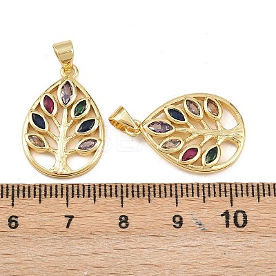 Brass Colorful Cubic Zirconia Pendants KK-L251-48G-1