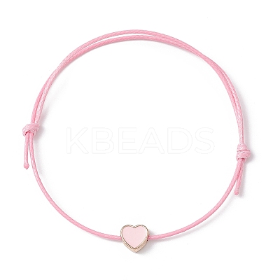 8Pcs 8 Style Heart & Skeleton Key Alloy Enamel Braided Bead Bracelets Set BJEW-JB09771-S-1