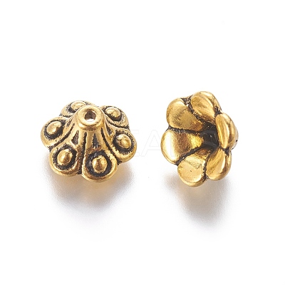 Tibetan Style Bell Filigree Bead Caps TIBE-A23845-AG-LF-1