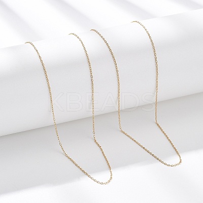 1MM 304 Stainless Steel Cable Chain Necklaces NJEW-T016-15G-1