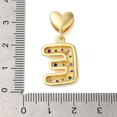 Rack Plating Brass Micro Pave Clear Cubic Zirconia Perdants KK-C067-12G-E-1