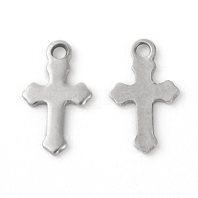 Tarnish Resistant 304 Stainless Steel Tiny Cross Charms STAS-F192-080P-1