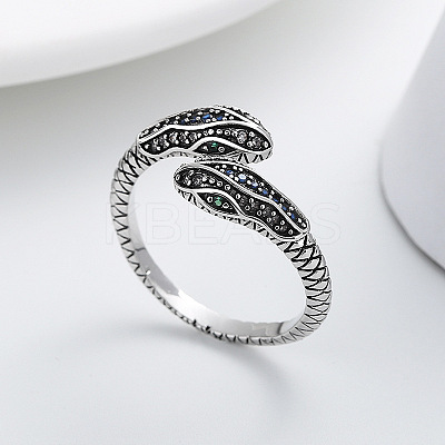 Brass Micro Pave Cubic Zirconia Cuff Open Rings WG32C77-01-1