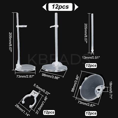 Transparent Plastic Adjustable Doll Standing Bracket AJEW-WH0312-72-1
