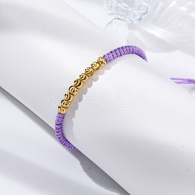 Polyester Cord Braided Bead Bracelets for Women BJEW-L698-01G-04-1