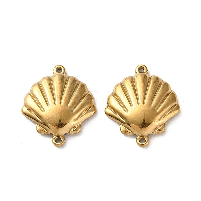 304 Stainless Steel Shell Shape Links Connector Charms STAS-A124-15G-1