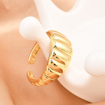 Brass Cuff Ring for Women RJEW-Z113-14G-1