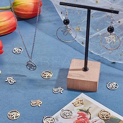 24Pcs 2 Style 201 Stainless Steel Pendants STAS-SC0003-58-1