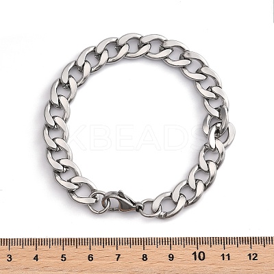 Non-Tarnish 304 Stainless Steel Curb Chain Bracelet for Men Women BJEW-G669-23P-1