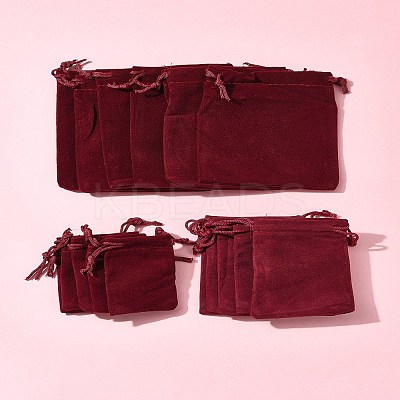 18Pcs 3 Styles Rectangle Velvet Drawstring Pouches TP-FS0001-04C-1