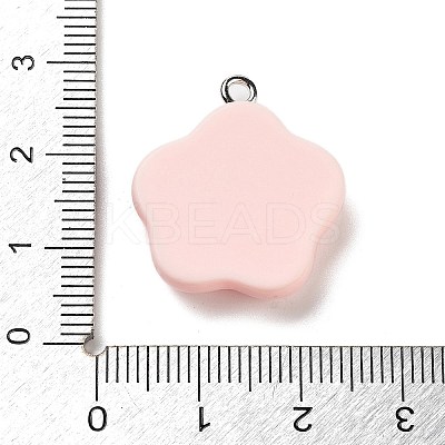 Opaque Resin Floral Pendants RESI-Z028-03A-1