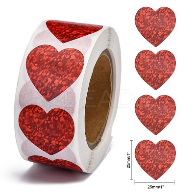 Heart Shaped Stickers Roll DIY-K027-A05-1