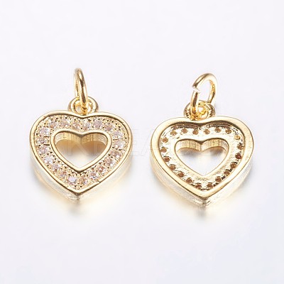 Long-Lasting Plated Brass Micro Pave Cubic Zirconia Charms ZIRC-F069-50G-1