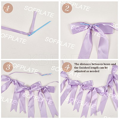 Cloth Bowknot Garland AJEW-WH20064-76D-1