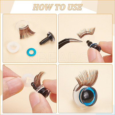 24Pcs 6 Style Acrylic Doll Eyelashes DOLL-PH0001-41B-1
