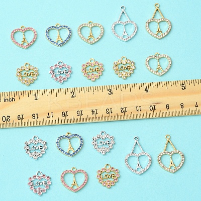 18Pcs 9 Styles Rack Plating Alloy Pendants FIND-FS0003-10-1