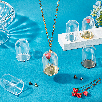 DIY Glass Dome Vial Pendant Making Kit DIY-CA0004-18-1