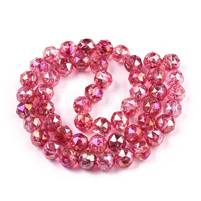 Transparent Electroplate Glass Beads Strands EGLA-N006-077G-1