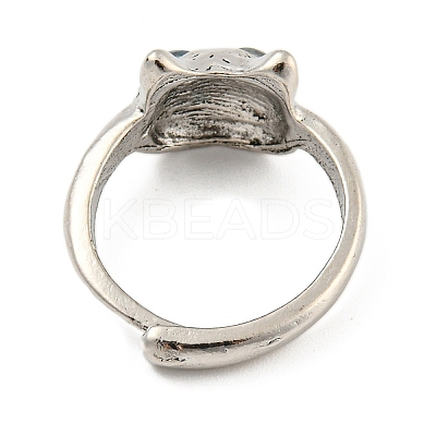 Alloy with Glass Rings for Women RJEW-A034-09AS-1