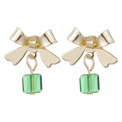 Alloy with Glass Dangle Stud Earrings EJEW-JE06118-1