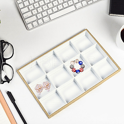 1Pc 12 Grids Imitation Leather Jewelry Trays CON-CL0001-02B-1