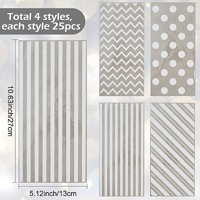 100Pcs 4 Styles Rectangle Plastic Candy Bags ABAG-WH20013-19C-1