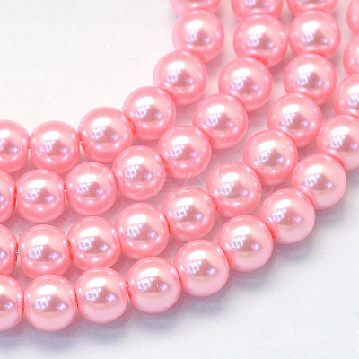 Baking Paint Pearlized Glass Pearl Round Bead Strands HY-Q003-12mm-53-1