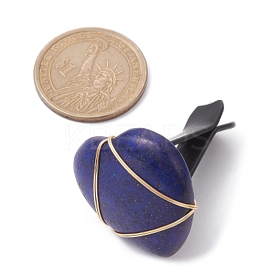 Mixed Natural Gemstone Car Air Vent Clips JEWB-BR00140-1