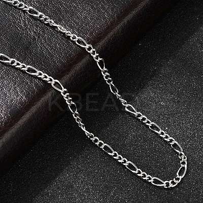 Brass Figaro Chain Necklaces for Women NJEW-B157-02P-1