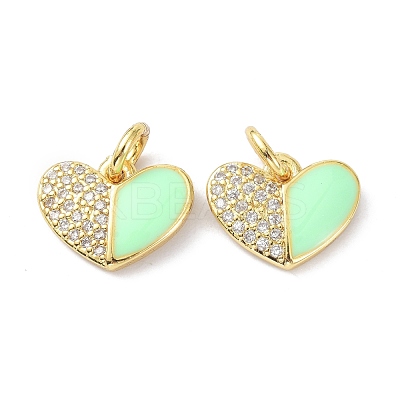 Brass Clear Cubic Zirconia Enamel Pendant ZIRC-C021-45G-1