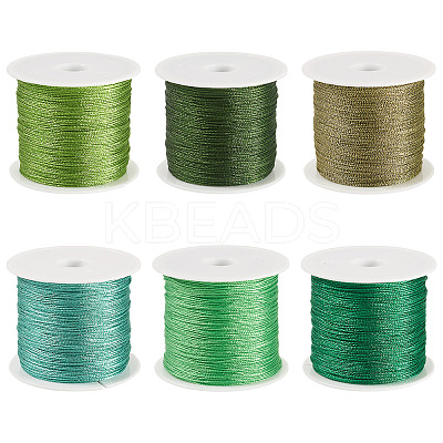 6 Rolls 6 Colors 6-Ply Polyester Metallic Thread OCOR-TA0003-11D-1