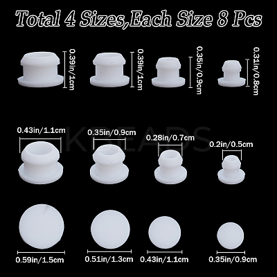 32Pcs 4 Style Silicone Bottle Seal Plug AJEW-GF0008-10D-02-1