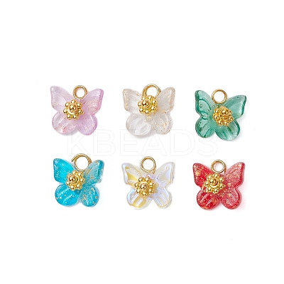 Electroplate Glass Beads Charms PALLOY-JF03107-01-1