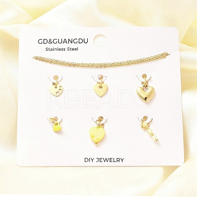 Enamel & Shell Pearl & Glass Heart Pendant & Necklaces & Bracelets Sets SJEW-Q002-03G-1