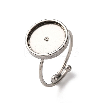Adjustable 304 Stainless Steel Cuff Ring Components STAS-D372-08P-05-1
