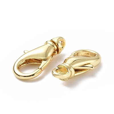 Eco-Friendly Rack Plating Brass Lobster Claw Clasps KK-F845-13G-1