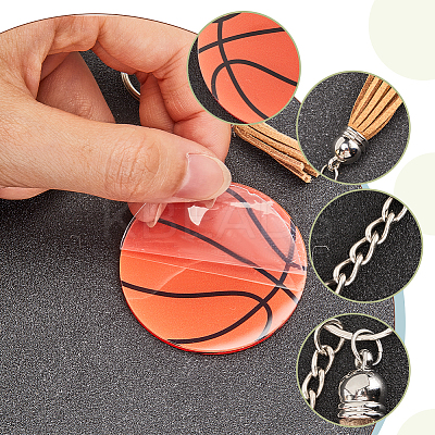 DIY Sports Ball Acrylic Pendant Keychain Making Kits DIY-SP0001-44B-1