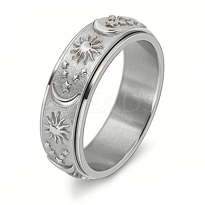 Non-Tarnish Stainless Steel Rotating Ring PW-WG84079-05-1