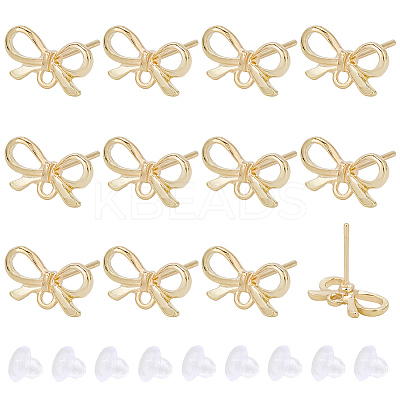 60Pcs Bowknot Alloy Stud Earring Findings FIND-BBC0004-63C-1