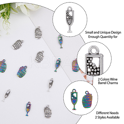 80Pcs 4 Styles Alloy Pendants FIND-DC0003-07-1