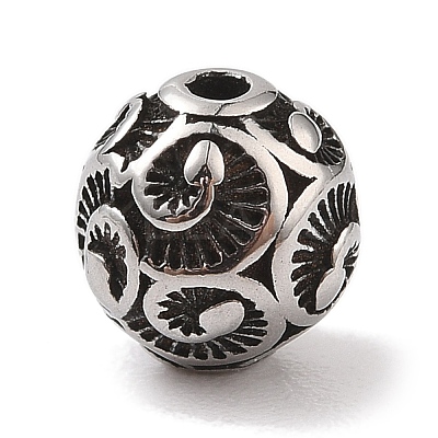 Retro 304 Stainless Steel Beads STAS-C109-18AS-1