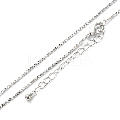 Brass Box Chain Necklaces NJEW-K123-11P-1